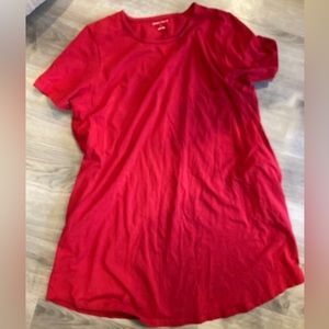 Universal Standard Halie T-Shirt Dress in Red, L, POCKETS!